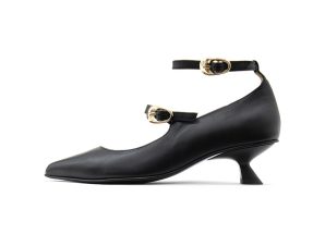 Γόβες Paola Ferri LEATHER MARY JANE MID HEEL PUMPS WOMEN